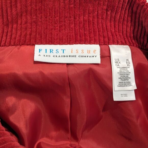 VINTAGE 80s/early 90s First Issue Liz Claiborne Swing Coat RhinestoneButton SzXL - Picture 6 of 6